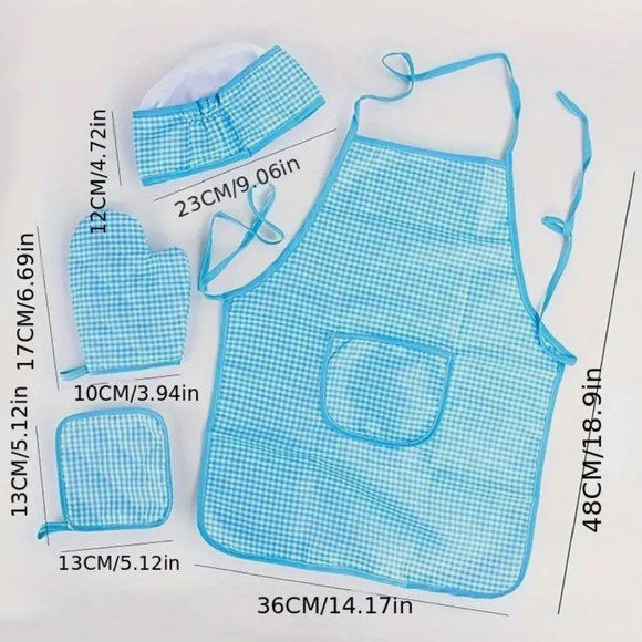 Children Kitchen Apron Toy Set Pretend Role Play Chef Clothes Baking Costume New - Picture 2 of 5